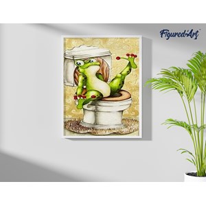 Broderie diamant la grenouille toilettes