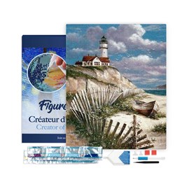 Broderie diamant en bois bord de mer