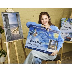 Broderie diamant porte ouverte la plage