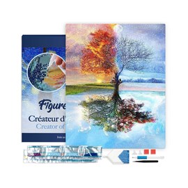 Broderie diamant arbre 4 saisons
