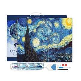 Broderie diamant en bois nuit étoilée