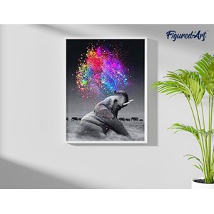 Diamond painting eléphant et couleurs