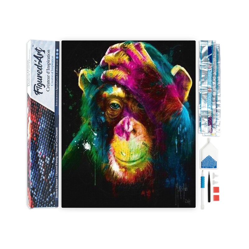 Diamond painting singe en couleur