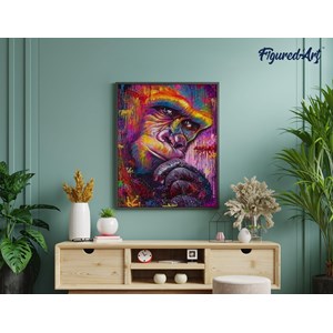 Diamond painting king kong coloré