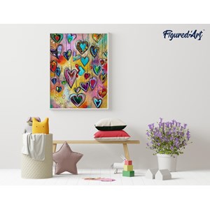 Diamond painting coeurs