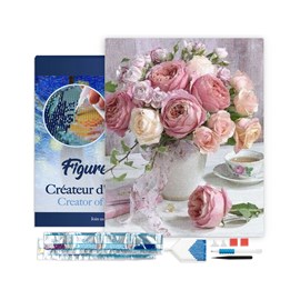 Broderie diamant bouquet de roses