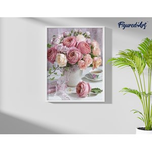 Broderie diamant bouquet de roses