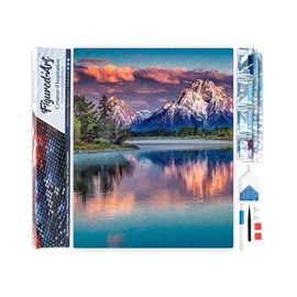 Diamond painting paysage montagne et lac