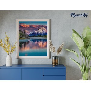 Diamond painting paysage montagne et lac