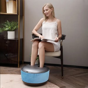 Pouf massant pieds-réflexologie cairn Bleu