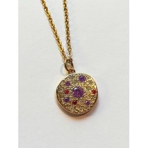 Collier cosmos étoiles pierres violettes