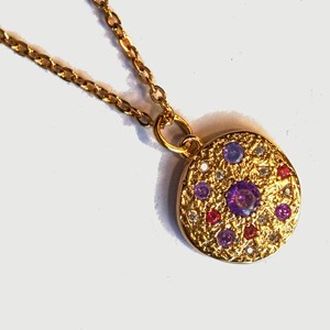 Collier cosmos étoiles pierres violettes