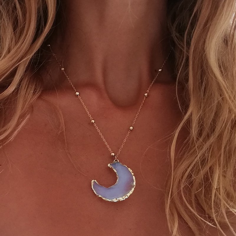 La Jungle Bijoux - Collier pierre lune or la femme
