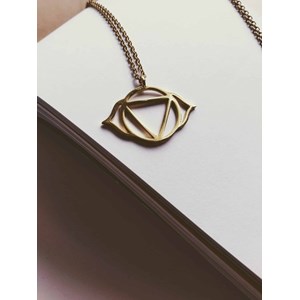 Collier chakra troisième oeil or
