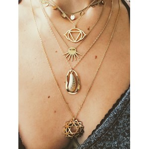 Collier chakra troisième oeil or