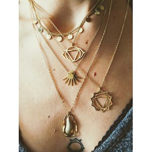 Collier chakra troisième oeil or