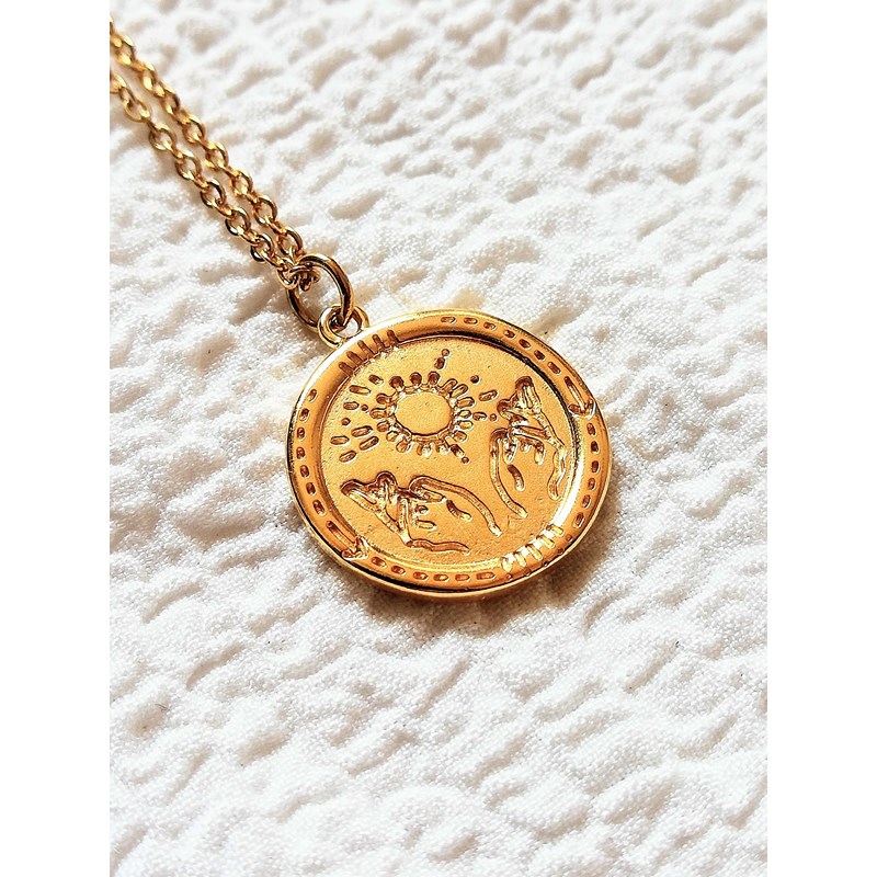 La Jungle Bijoux - Collier médaille guidance or