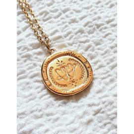 Collier double coeur or nature profonde