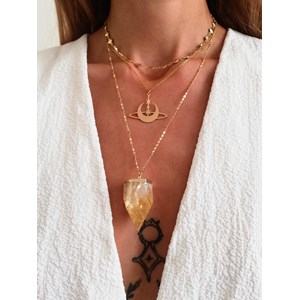 Collier saturne or j’accepte