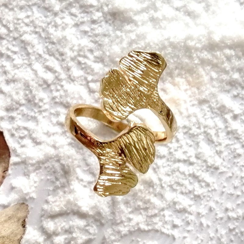 La Jungle Bijoux - Bague ginkgo biloba symbole