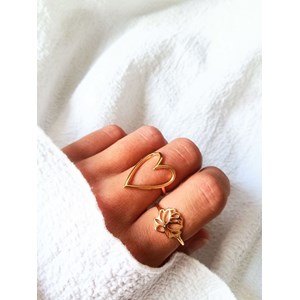 Bague cœur or fine – s’aimer