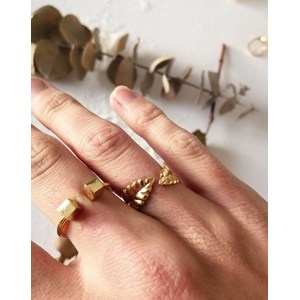 Bague feuille or hêtre