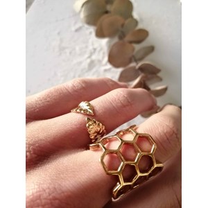 Bague feuille or hêtre