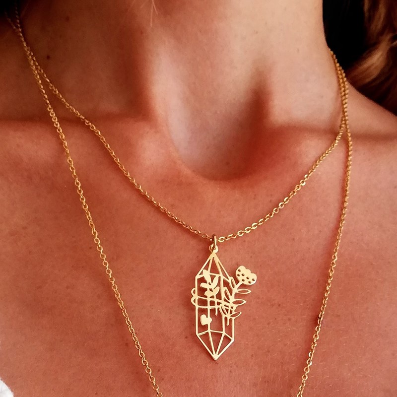 La Jungle Bijoux - Joie & gratitude collier cristal fleur