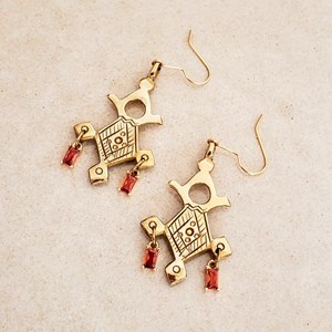 Croix d’agadez boucles d’oreilles orange
