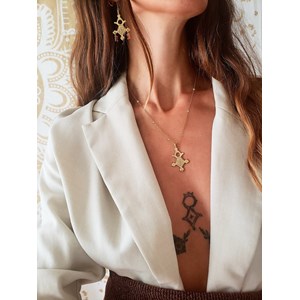 Croix d’agadez boucles d’oreilles orange