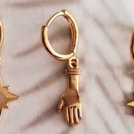 La Jungle Bijoux - Boucle d’oreille amulette main