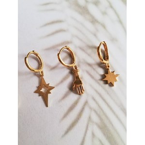 Boucle d’oreille amulette main