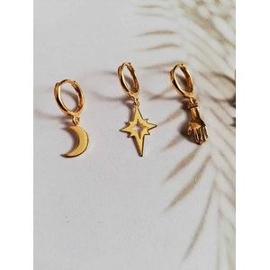 Boucle d’oreille amulette lune