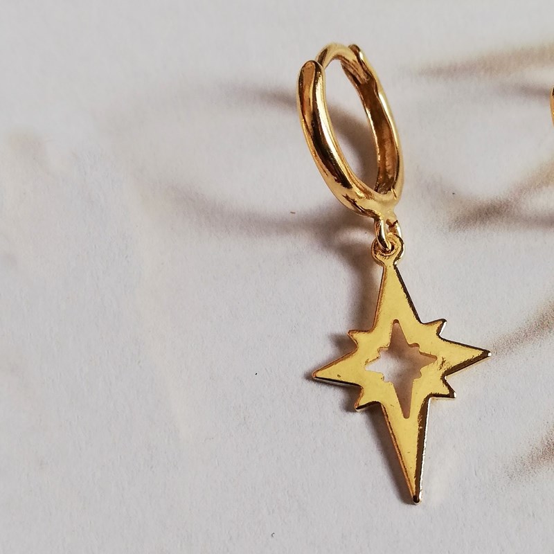 La Jungle Bijoux - Boucle d’oreille amulette étoile du nord