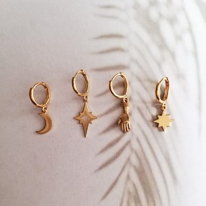 Boucle d’oreille amulette étoile du nord