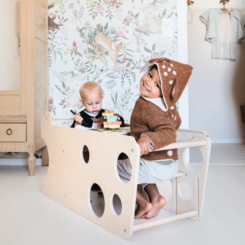 Tour montessori: jeu, toboggan, ardoise (Monti Family) - Image 1