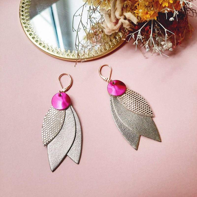 Ni Une Ni Deux - Boucles d'oreilles céleste abeille
