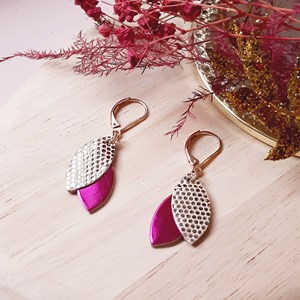 Boucles d'oreilles cheries fuchsia