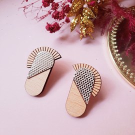 Boucles en bois maya abeille