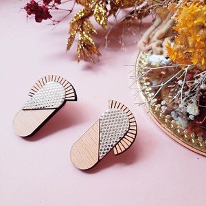 Boucles en bois maya abeille