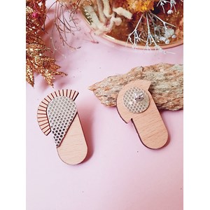 Boucles en bois maya abeille