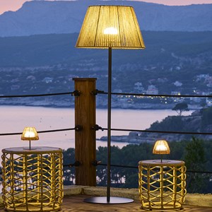 Lampadaire sans fil beige raffy tall
