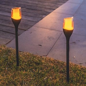 Lot de 4 torches solaires noir farely