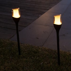 Lot de 4 torches solaires noir farely