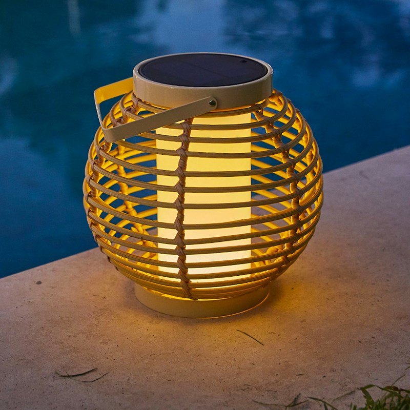 Lanterne solaire rechargeable beige beehive