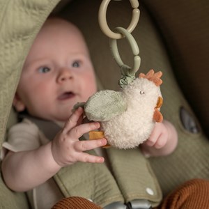 Peluche poule vibrante à suspendre