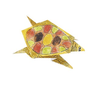 Coloring origami - tortue