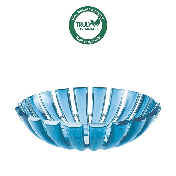 Corbeille Vintage Guzzini En Mélamine - Bicolore Blanc Et Aubergine - 25 Cm