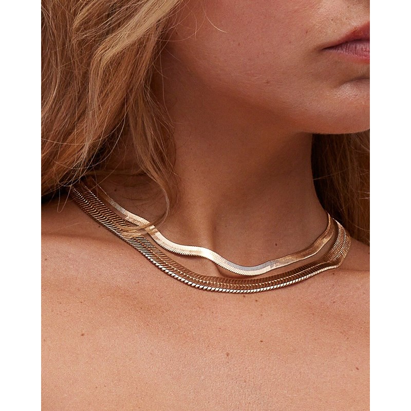 apsarajewels - Collier chaine fine serpentine or
