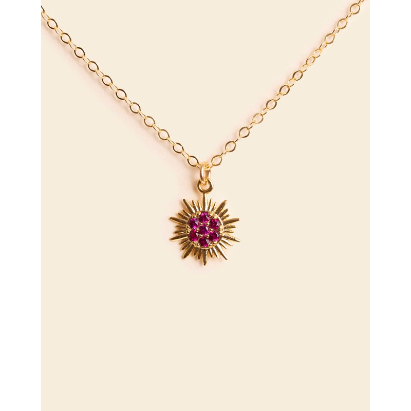 apsarajewels - Pendentif soleil rubis